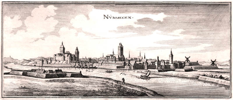 Gezicht op Nijmegen 1654 Merian